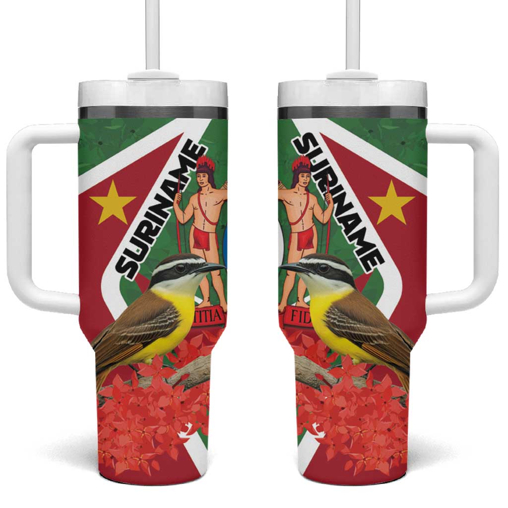 Personalized Suriname Tumbler With Handle Gerechtigheid Vroomheid Vertrouwen - Wonder Print Shop