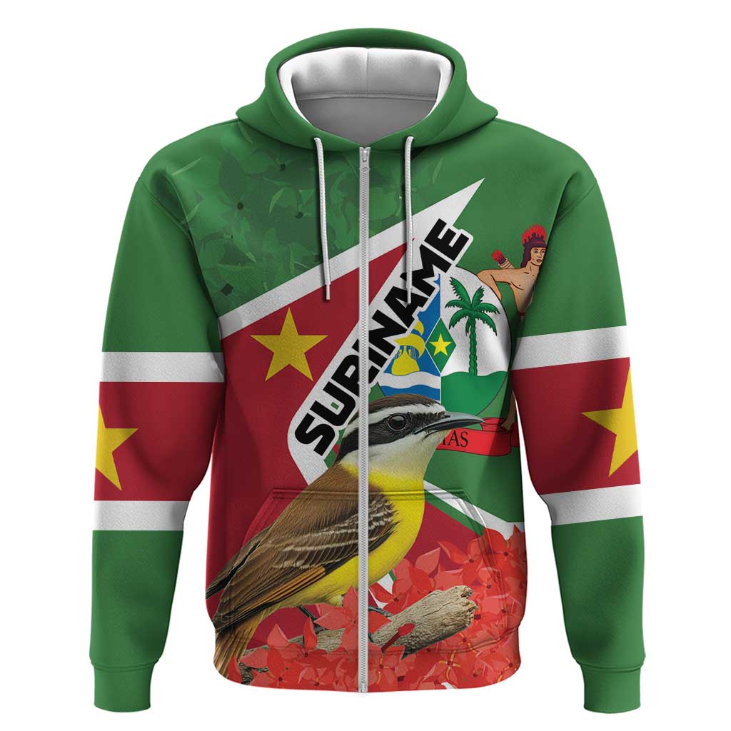 Personalized Suriname Zip Hoodie Gerechtigheid Vroomheid Vertrouwen - Wonder Print Shop