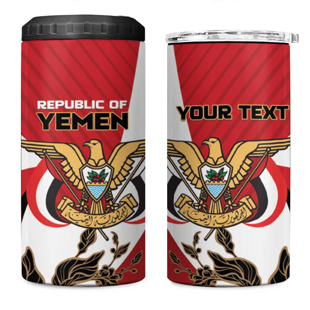 Personalized Republic of Yemen 4 in 1 Can Cooler Tumbler Yamaniyyatu Coat of Arms - Wonder Print Shop