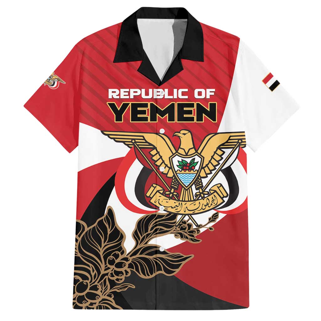 Personalized Republic of Yemen Hawaiian Shirt Yamaniyyatu Coat of Arms - Wonder Print Shop