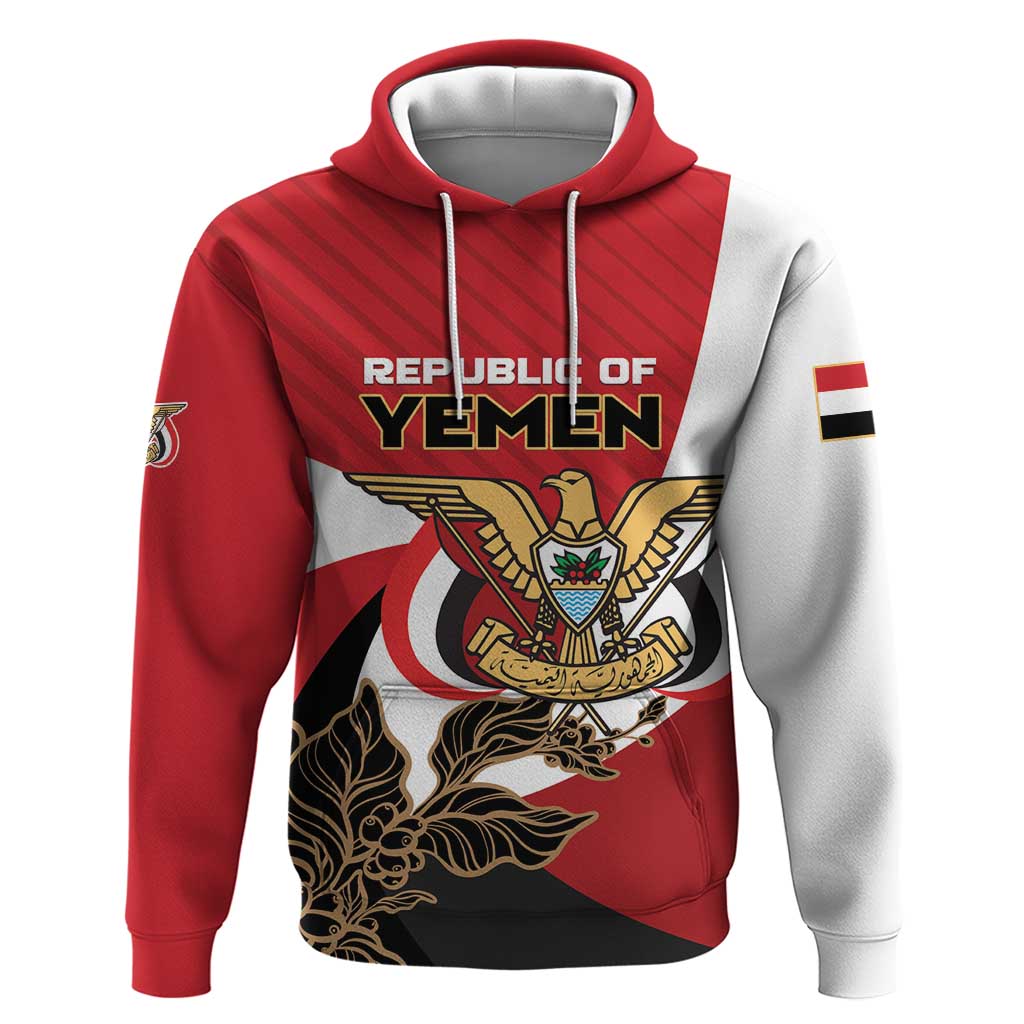 Personalized Republic of Yemen Hoodie Yamaniyyatu Coat of Arms - Wonder Print Shop