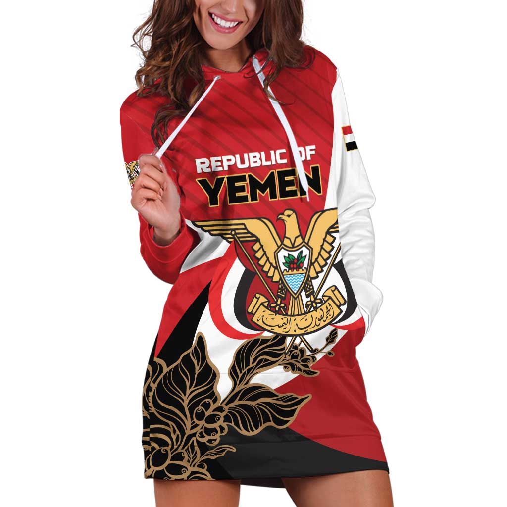 Personalized Republic of Yemen Hoodie Dress Yamaniyyatu Coat of Arms