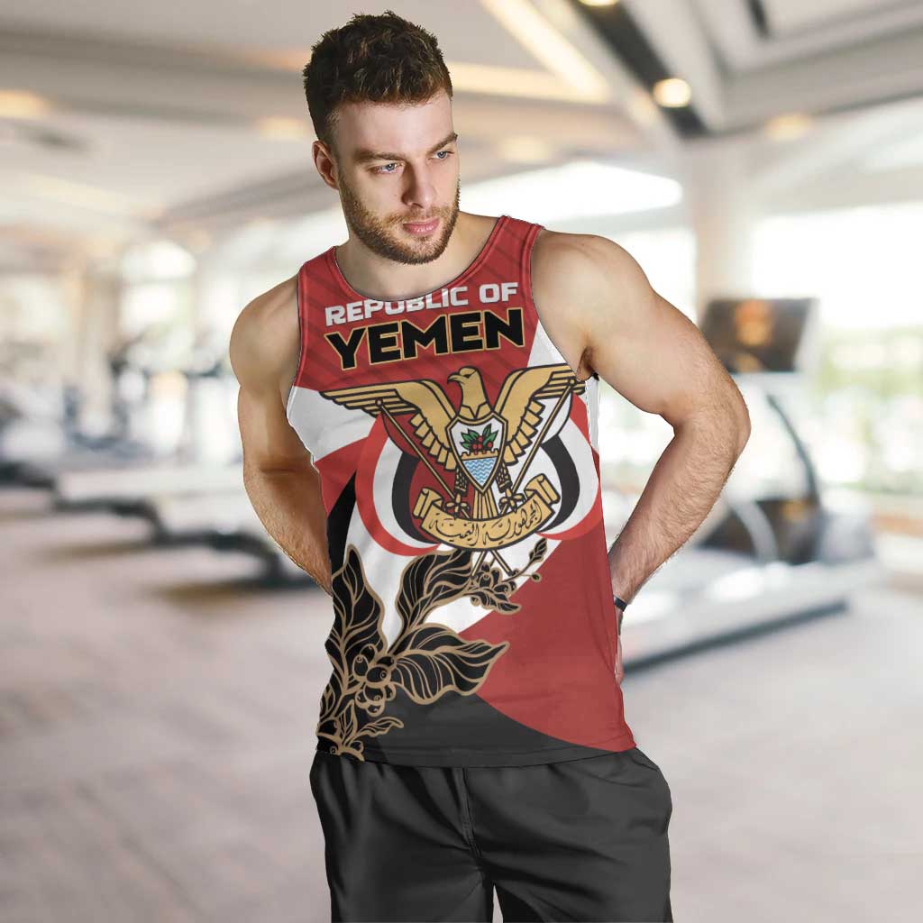 Personalized Republic of Yemen Men Tank Top Yamaniyyatu Coat of Arms - Wonder Print Shop