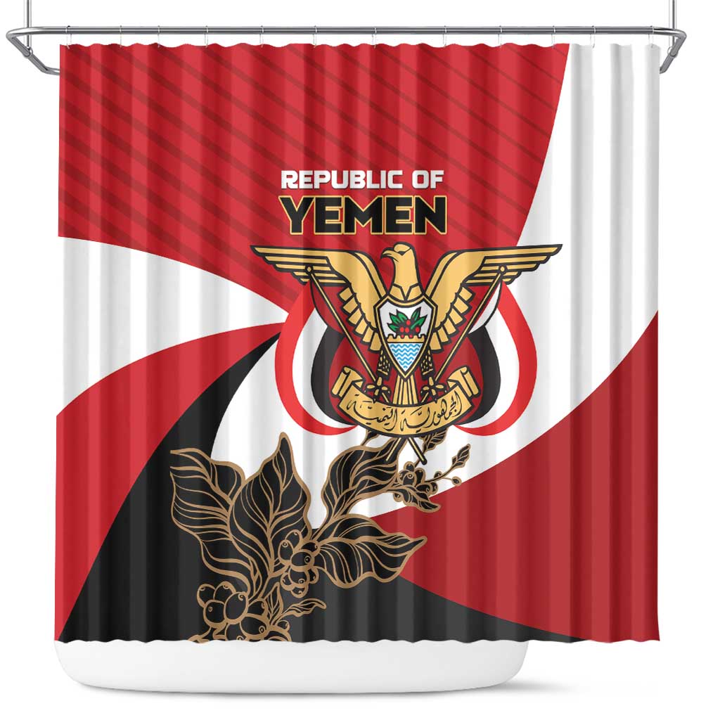 Republic of Yemen Shower Curtain Yamaniyyatu Coat of Arms