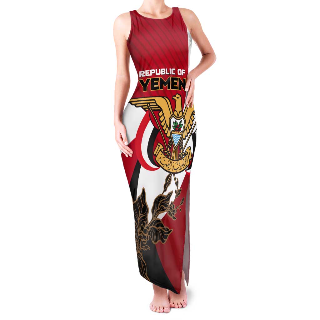 Personalized Republic of Yemen Tank Maxi Dress Yamaniyyatu Coat of Arms - Wonder Print Shop