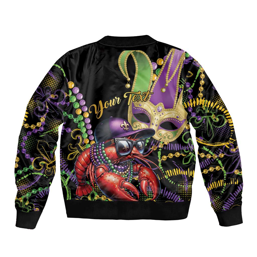 Personalized Mardi Gras Funny Shrimp Bomber Jacket Fleur De Lis Special Version - Wonder Print Shop