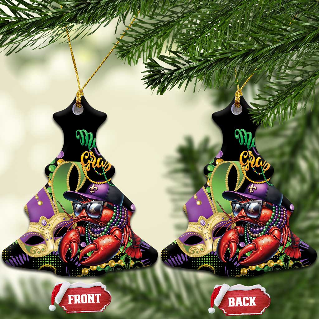 Mardi Gras Funny Shrimp Ceramic Ornament Fleur De Lis Special Version - Wonder Print Shop