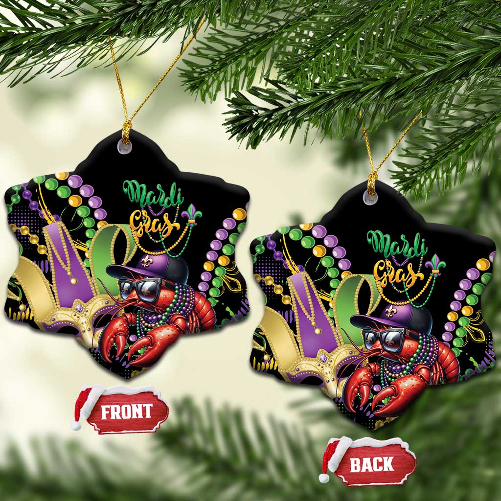 Mardi Gras Funny Shrimp Ceramic Ornament Fleur De Lis Special Version - Wonder Print Shop