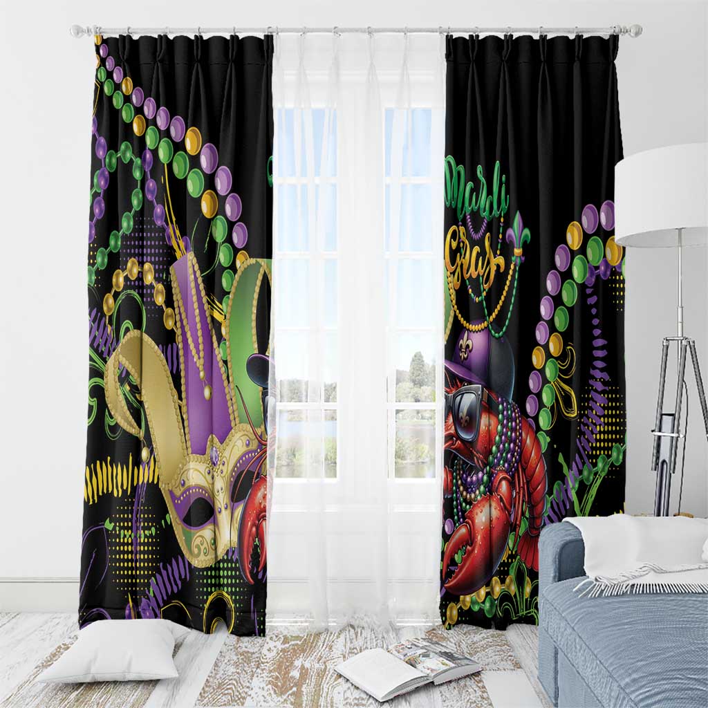 Mardi Gras Funny Shrimp Window Curtain Fleur De Lis Special Version - Wonder Print Shop