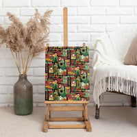 Hawaiian Santa Christmas Pattern Canvas Wall Art Black Version - Wonder Print Shop