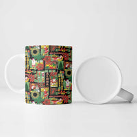 Hawaiian Santa Christmas Pattern Ceramic Mug Black Version - Wonder Print Shop