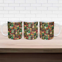 Hawaiian Santa Christmas Pattern Ceramic Mug Black Version - Wonder Print Shop
