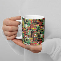 Hawaiian Santa Christmas Pattern Ceramic Mug Black Version - Wonder Print Shop