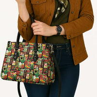 Hawaiian Santa Christmas Pattern Leather Bag Black Version - Wonder Print Shop