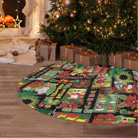 Hawaiian Santa Christmas Pattern Tree Skirt Black Version - Wonder Print Shop