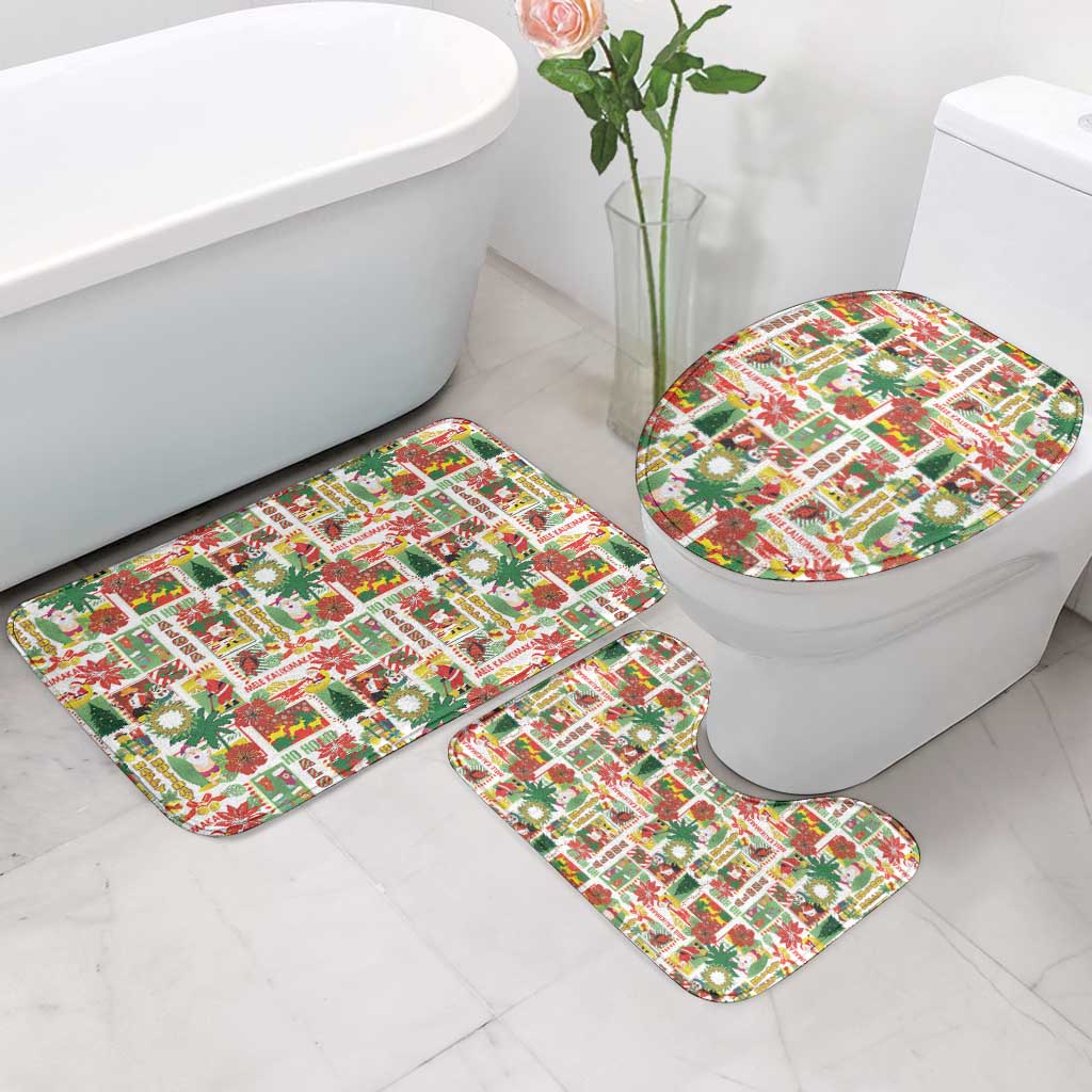 Hawaiian Santa Christmas Pattern Bathroom Set White Version - Wonder Print Shop