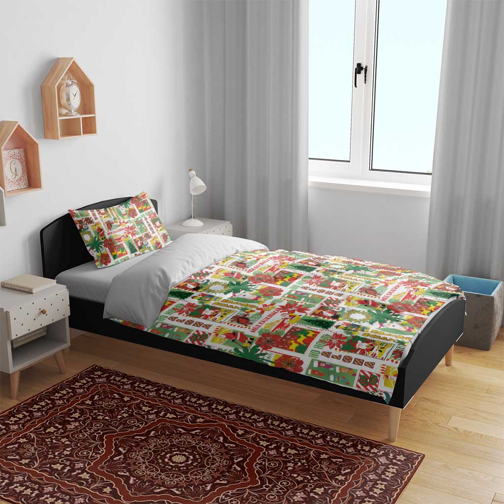 Hawaiian Santa Christmas Pattern Bedding Set White Version - Wonder Print Shop
