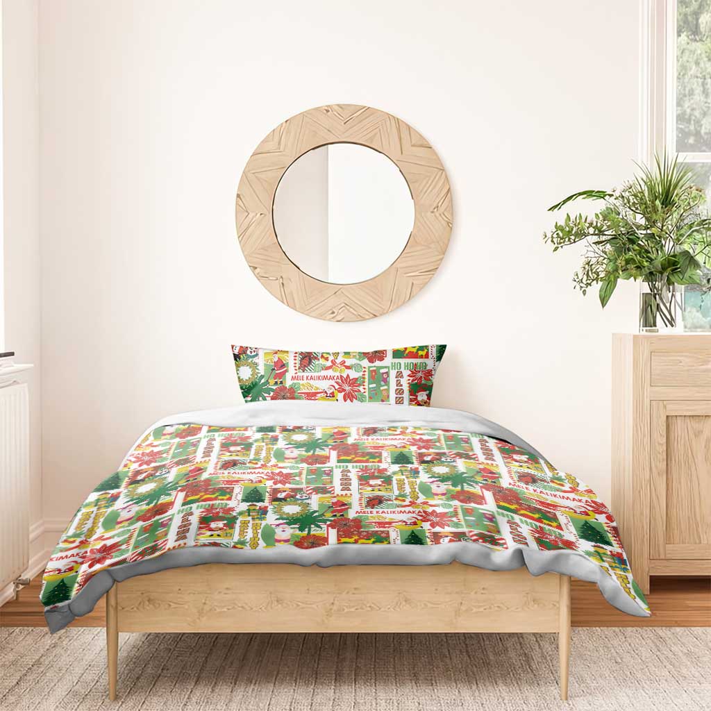 Hawaiian Santa Christmas Pattern Bedding Set White Version - Wonder Print Shop