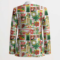 Hawaiian Santa Christmas Pattern Blazer White Version - Wonder Print Shop