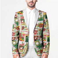 Hawaiian Santa Christmas Pattern Blazer White Version - Wonder Print Shop