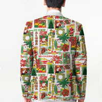 Hawaiian Santa Christmas Pattern Blazer White Version - Wonder Print Shop