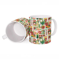 Hawaiian Santa Christmas Pattern Ceramic Mug White Version - Wonder Print Shop
