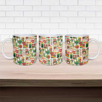 Hawaiian Santa Christmas Pattern Ceramic Mug White Version - Wonder Print Shop
