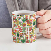 Hawaiian Santa Christmas Pattern Ceramic Mug White Version - Wonder Print Shop