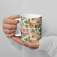 Hawaiian Santa Christmas Pattern Ceramic Mug White Version - Wonder Print Shop