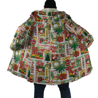 Hawaiian Santa Christmas Pattern Cloak White Version - Wonder Print Shop