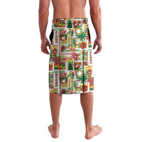 Hawaiian Santa Christmas Pattern Lavalava White Version - Wonder Print Shop