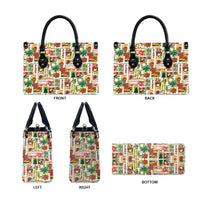 Hawaiian Santa Christmas Pattern Leather Bag White Version - Wonder Print Shop