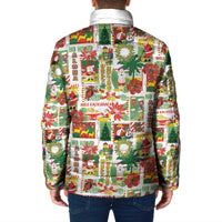 Hawaiian Santa Christmas Pattern Padded Jacket White Version - Wonder Print Shop