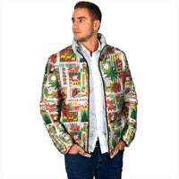 Hawaiian Santa Christmas Pattern Padded Jacket White Version - Wonder Print Shop