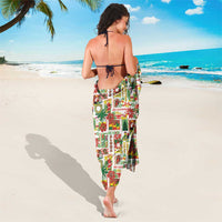 Hawaiian Santa Christmas Pattern Sarong White Version - Wonder Print Shop