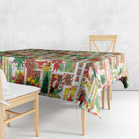 Hawaiian Santa Christmas Pattern Tablecloth White Version - Wonder Print Shop