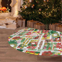 Hawaiian Santa Christmas Pattern Tree Skirt White Version - Wonder Print Shop