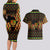 Kwanzaa Festival Couples Matching Long Sleeve Bodycon Dress and Hawaiian Shirt Kinara Candles African Pattern - Wonder Print Shop