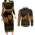 Kwanzaa Festival Couples Matching Long Sleeve Bodycon Dress and Long Sleeve Button Shirt Kinara Candles African Pattern - Wonder Print Shop