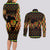 Kwanzaa Festival Couples Matching Long Sleeve Bodycon Dress and Long Sleeve Button Shirt Kinara Candles African Pattern - Wonder Print Shop