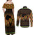 Kwanzaa Festival Couples Matching Off Shoulder Maxi Dress and Long Sleeve Button Shirt Kinara Candles African Pattern - Wonder Print Shop