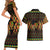 Kwanzaa Festival Couples Matching Short Sleeve Bodycon Dress and Hawaiian Shirt Kinara Candles African Pattern - Wonder Print Shop