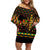 Kwanzaa Festival Family Matching Off Shoulder Short Dress and Hawaiian Shirt Kinara Candles African Pattern - Wonder Print Shop