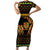 Kwanzaa Festival Family Matching Short Sleeve Bodycon Dress and Hawaiian Shirt Kinara Candles African Pattern - Wonder Print Shop