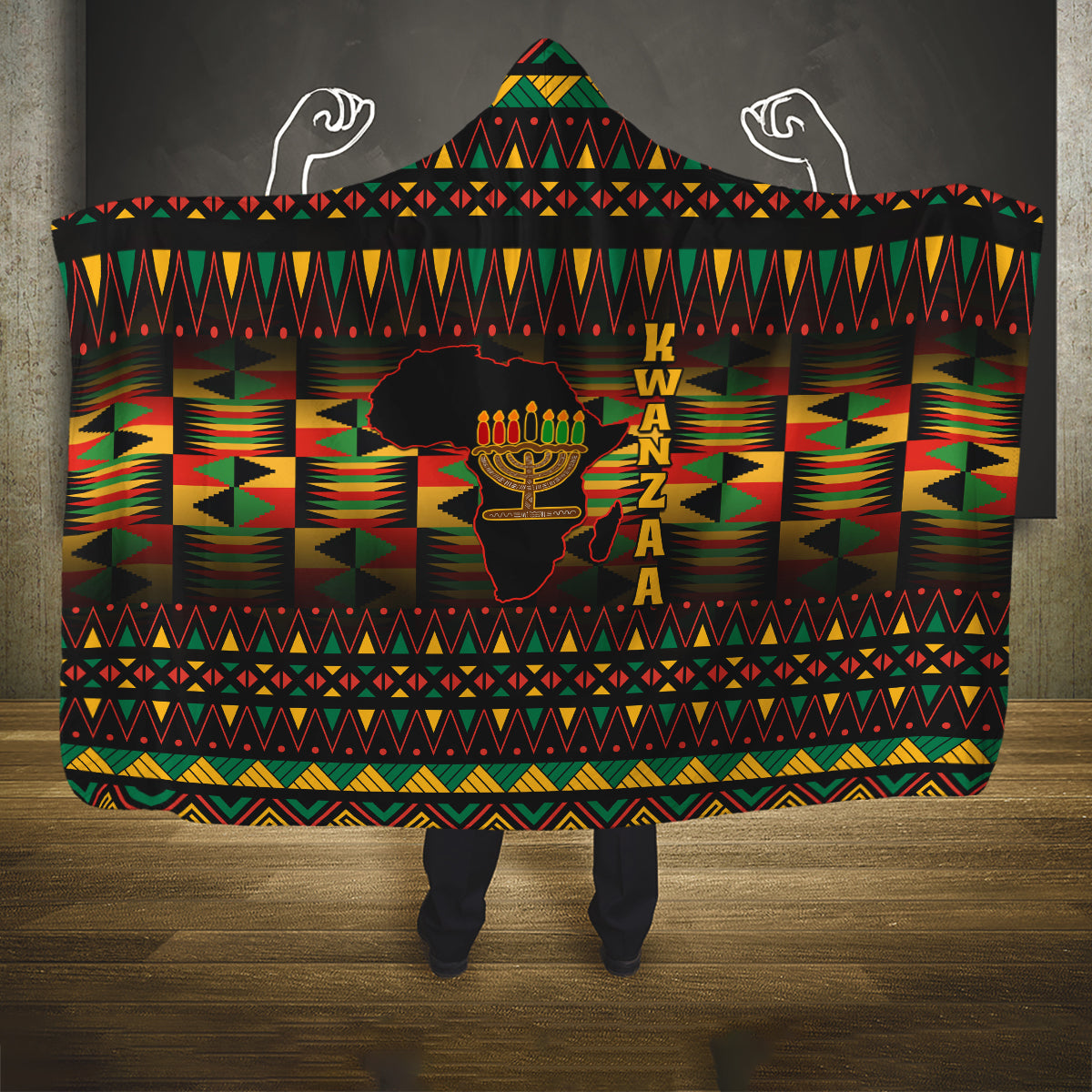 kwanzaa-festival-hooded-blanket-kinara-candles-african-pattern