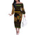 Kwanzaa Festival Off The Shoulder Long Sleeve Dress Kinara Candles African Pattern - Wonder Print Shop