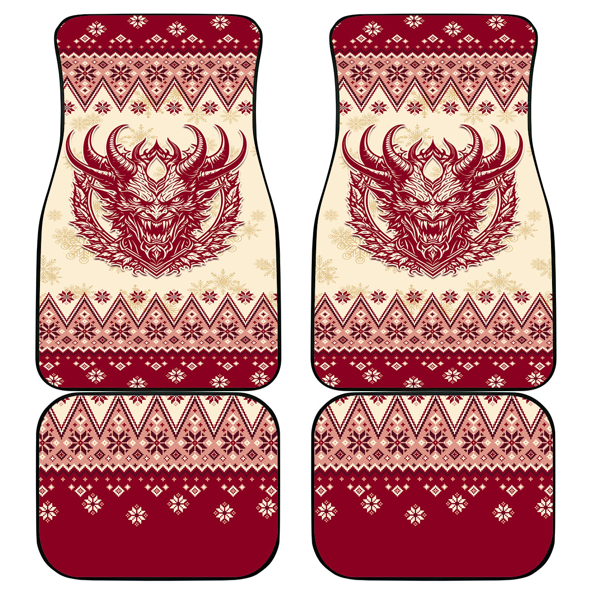 Austria Christmas Car Mats Krampus Xmas Pattern - Wonder Print Shop