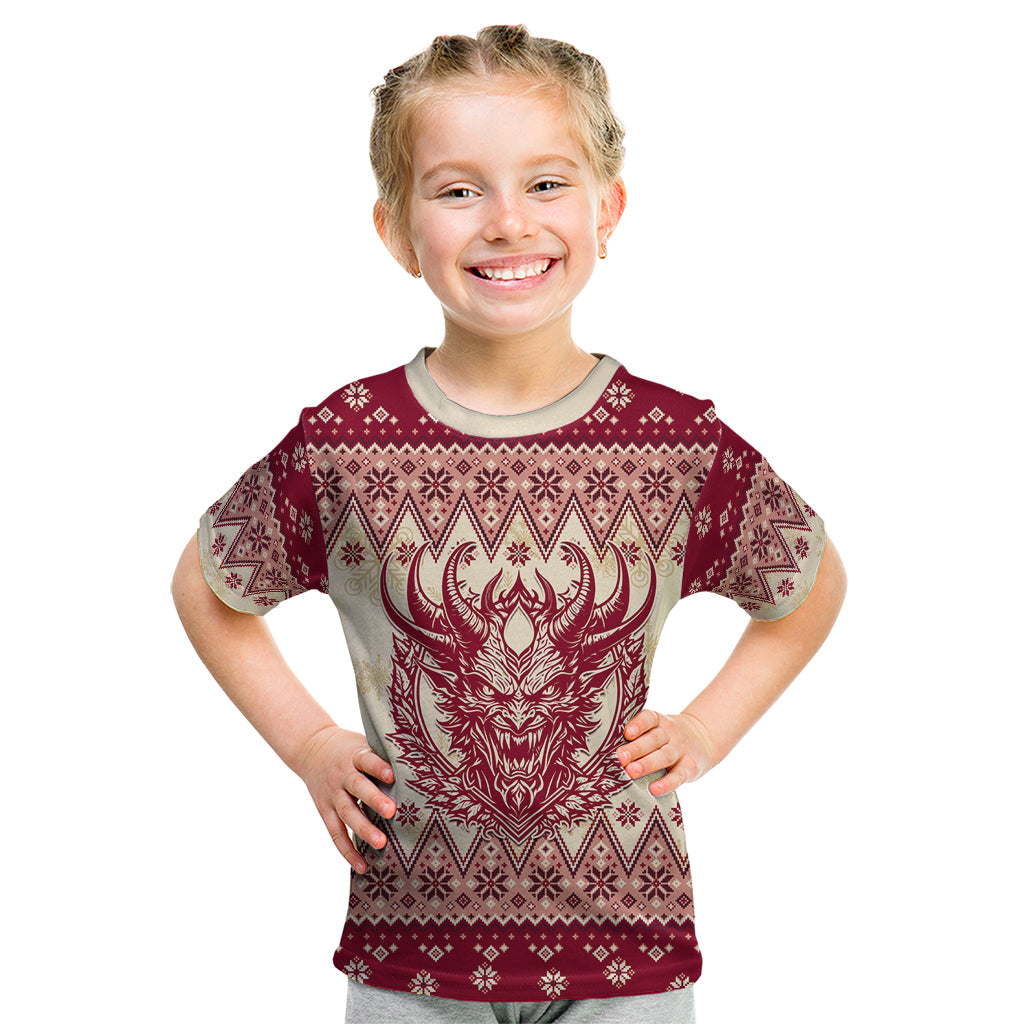 Austria Christmas Kid T Shirt Krampus Xmas Pattern - Wonder Print Shop