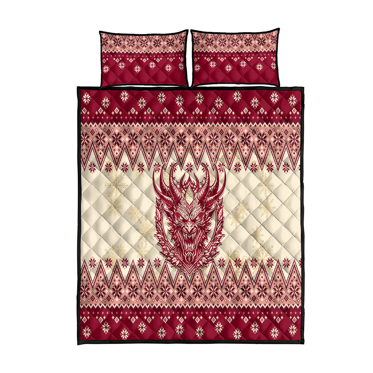 Austria Christmas Quilt Bed Set Krampus Xmas Pattern - Wonder Print Shop