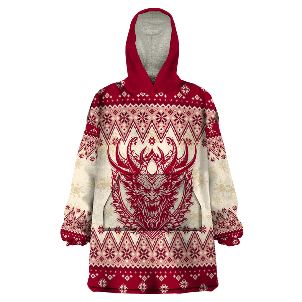 Austria Christmas Wearable Blanket Hoodie Krampus Xmas Pattern - Wonder Print Shop